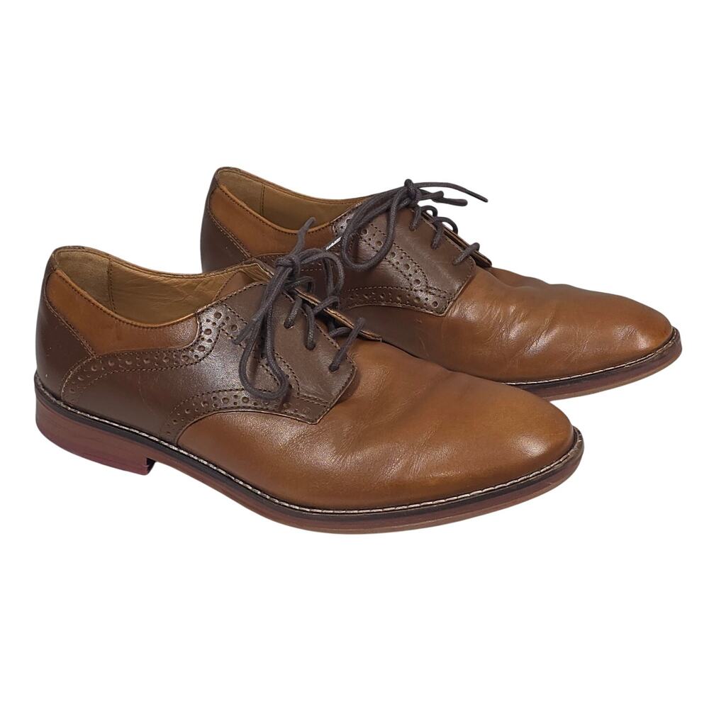 JOHNSTON & MURPHY CLASSIC BOY’S BROWN GENUINE LEATHER DRESS SHOES – SIZE 5M YTH